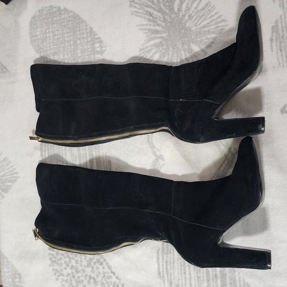Vince Camuto Carleen Suede Knee-High Black Women's Boots - Size 8M - Picture 2 of 5